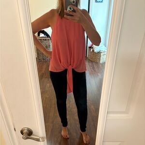 Express Pink Tie-Front Tank Top